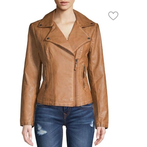 Max Studio tan faux leather jacket. Very high quality, soft & supple. - Picture 1 of 5